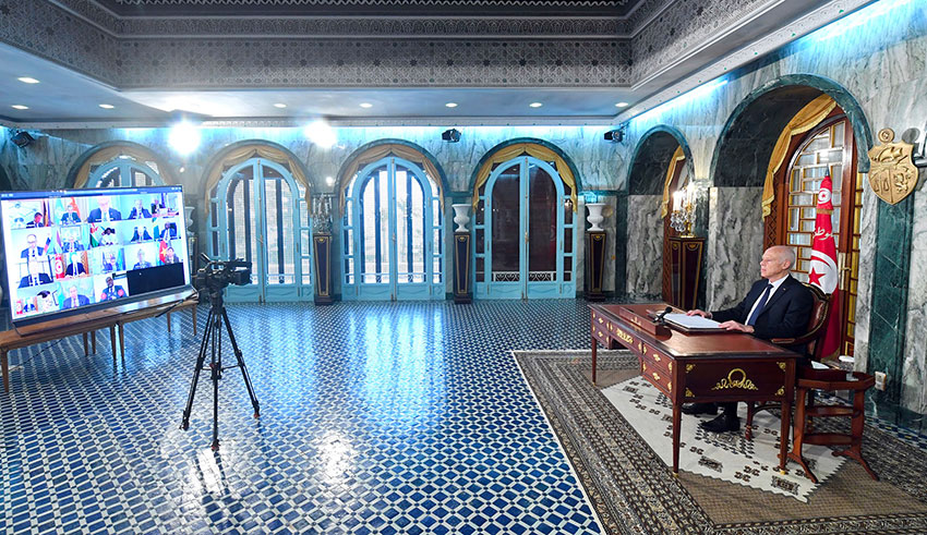 Kais Saied, lors de la réunion du Conseil de sécurité des Nations sur la gouvernance mondiale – À l’ère post-COVID-19 : « Nous craignons une crise financière mondiale »