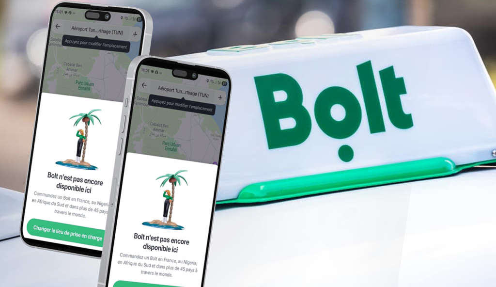 «Bolt n’est pas disponible ici»: le message qui signe la fin de Bolt en Tunisie
