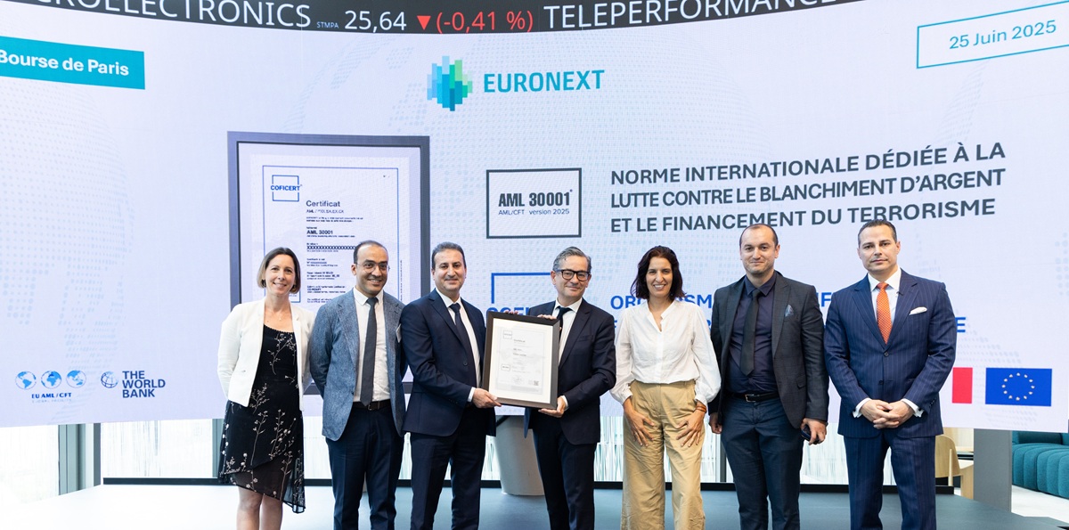 Tunisie Valeurs à l’honneur à EURONEXT pour sa certification AML 30001®