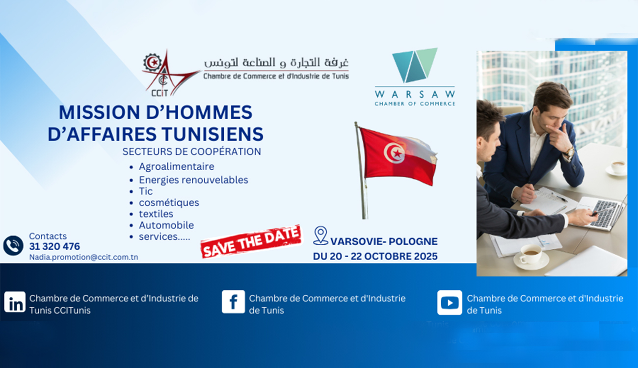 CCIT: Mission d’hommes d’affaires du 20 au 23 octobre à Varsovie