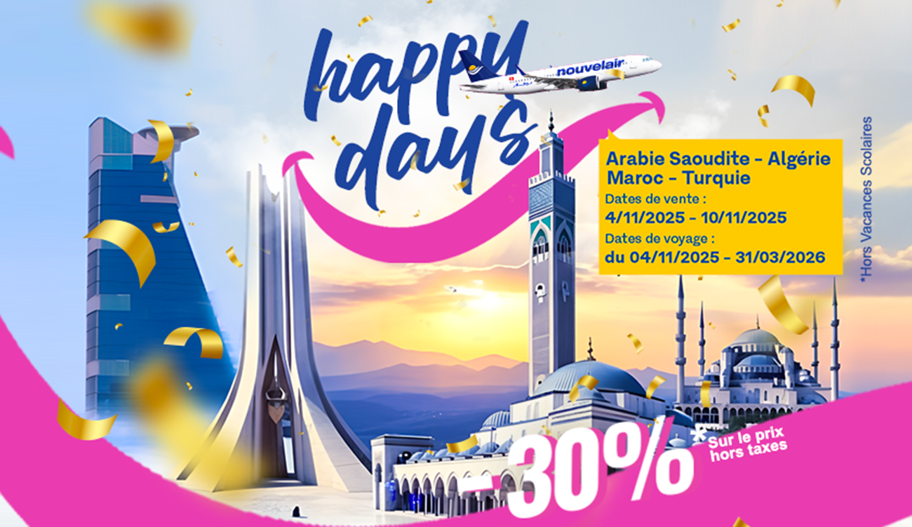 Nouvelair lance ses “Happy Days” vers quatre destinations phares