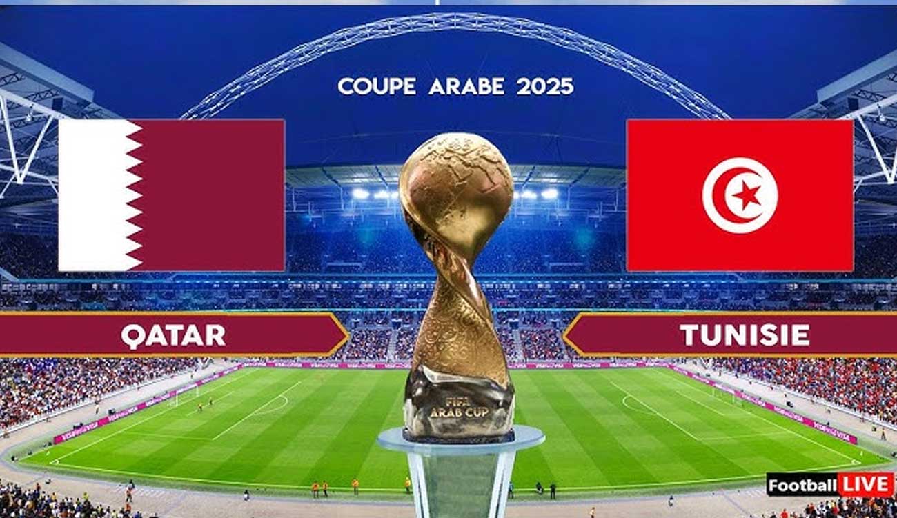 Coupe arabe: la Tunisie mène 1–0 contre le Qatar à...