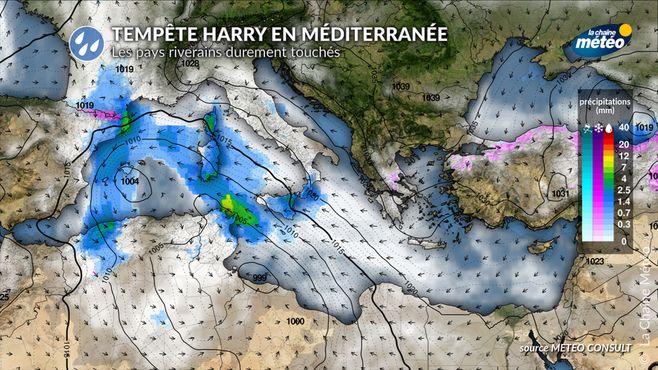 Harry frappe le sud de l’Europe et menace indirectement la...