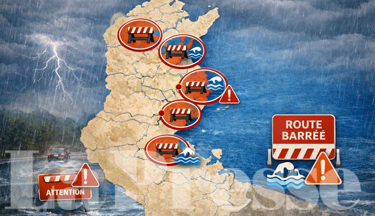 Inondations en Tunisie : liste complète des routes et axes...
