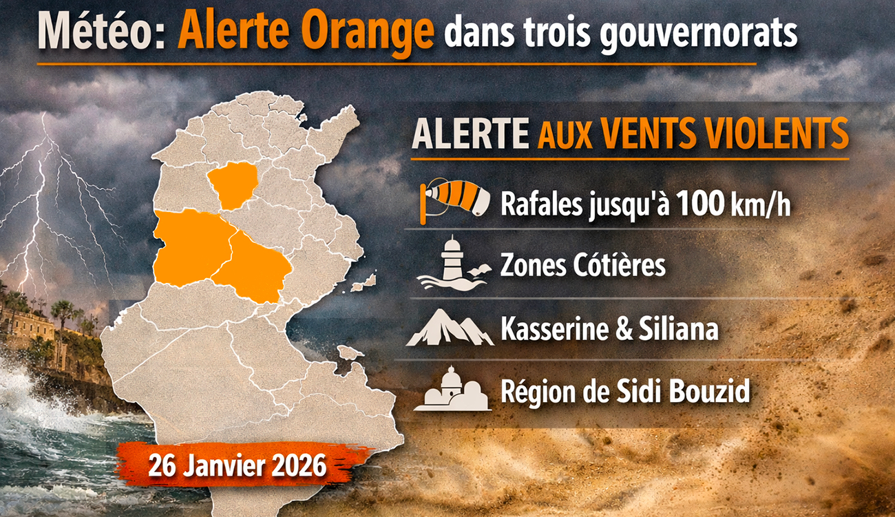 Météo : aujourd&rsquo;hui, alerte orange dans trois gouvernorats