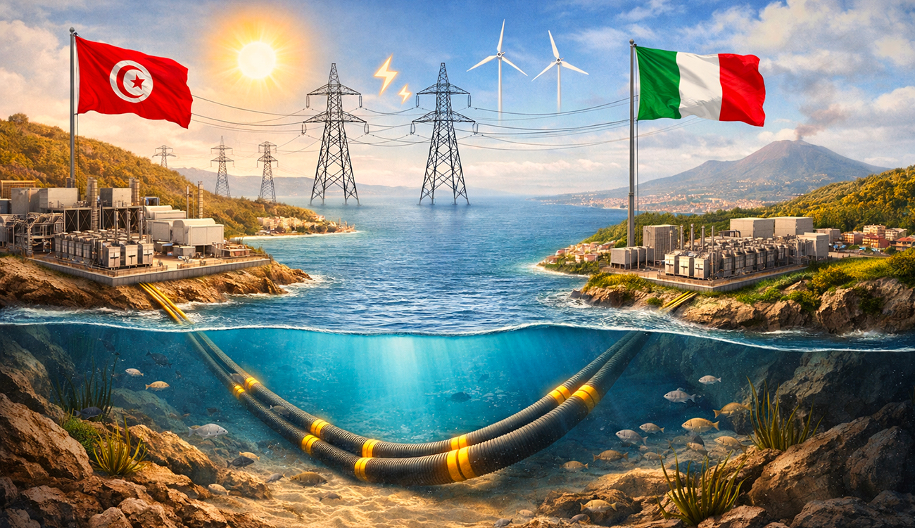 Interconnexion électrique Tunisie–Italie : un projet stratégique de 600 MW