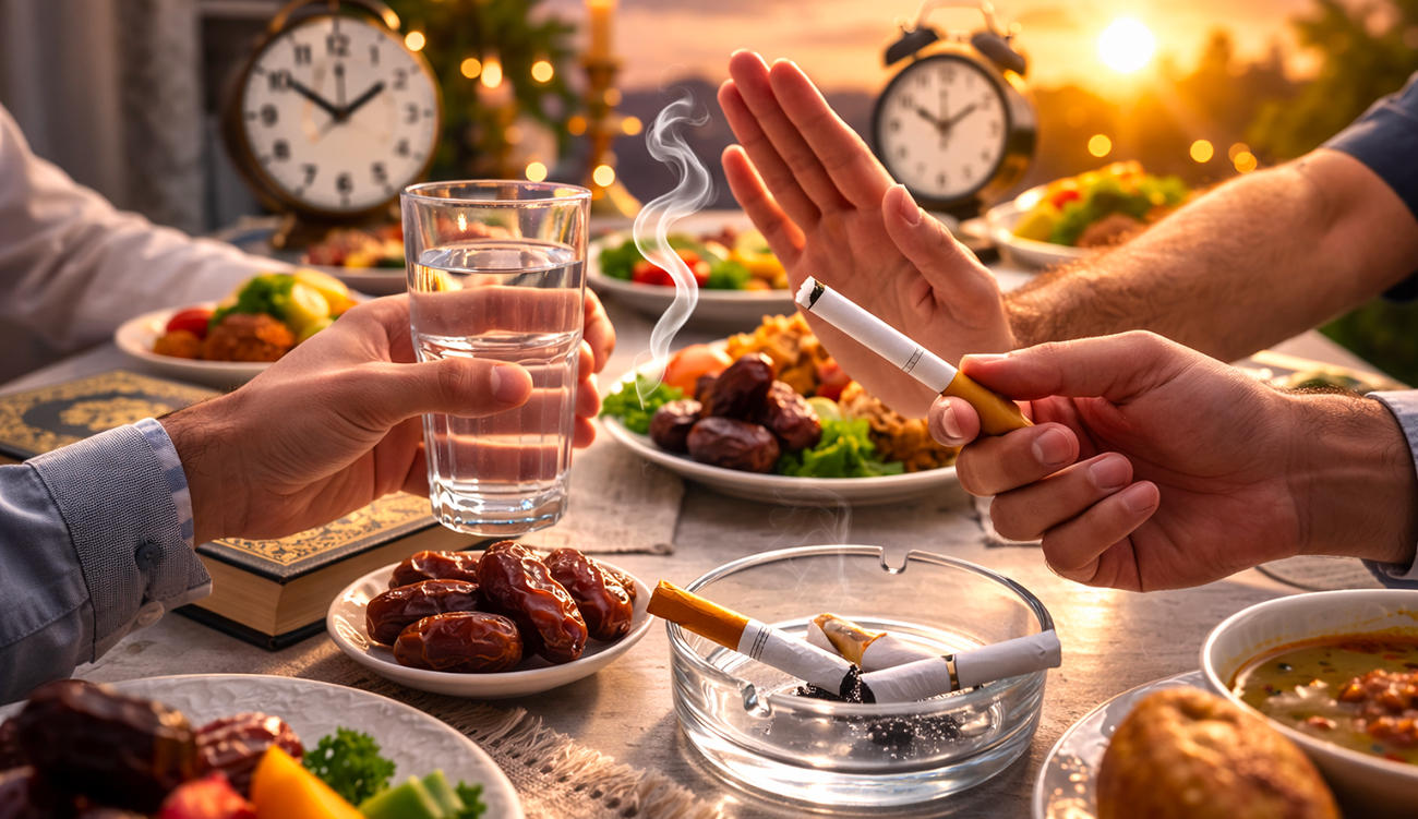 L&rsquo;OMS recommande de substituer la cigarette d&rsquo;après-rupture du jeûne par...
