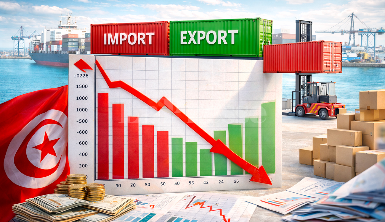 Tunisie : le déficit commercial se réduit à 2784 MD...