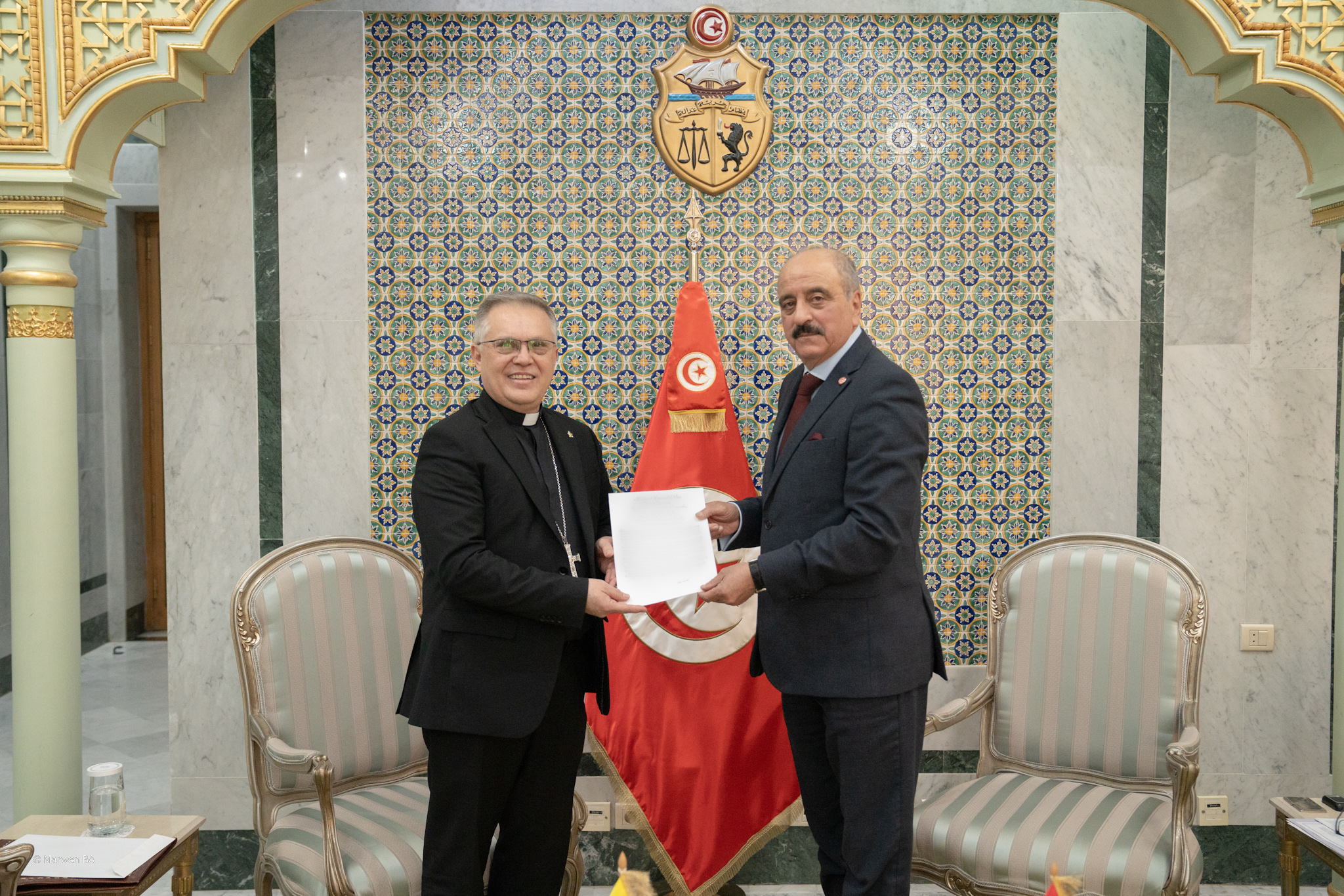 Mohamed Ali Nafti reçoit le nouvel ambassadeur du Vatican