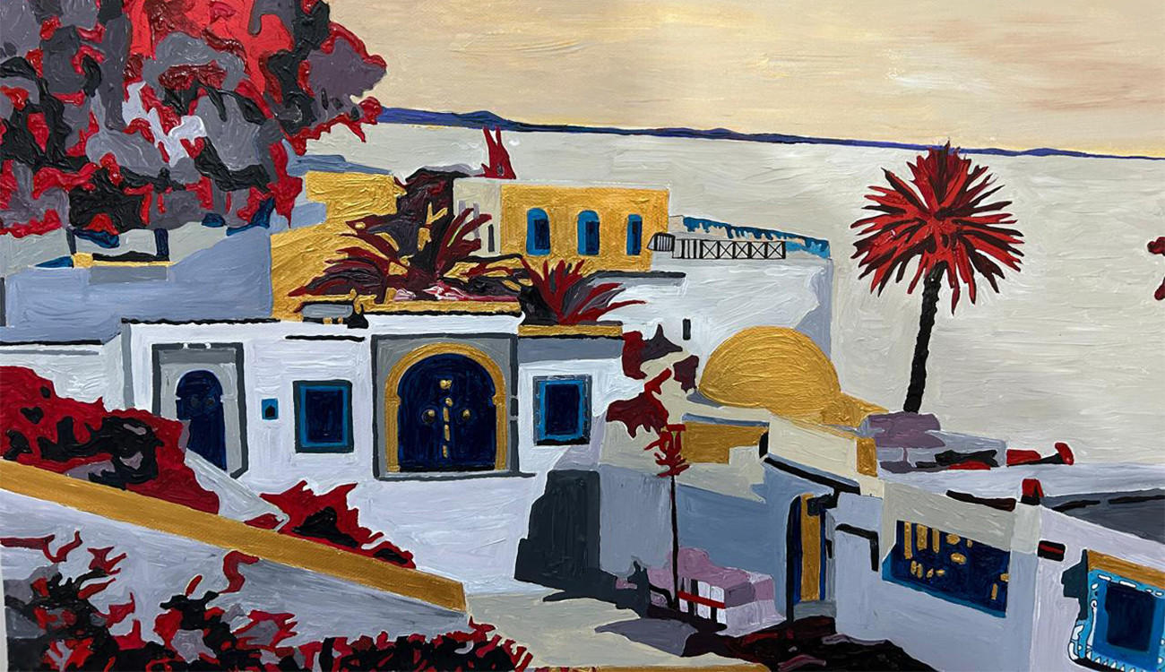 À la galerie saladin, moncef guiga expose : Sidi Bou Saïd...