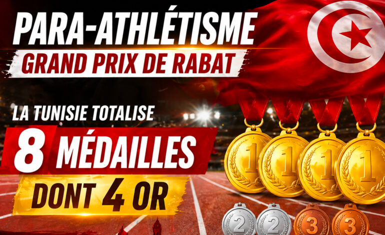 Para-athlétisme – Grand Prix de Rabat : la Tunisie totalise 8 médailles dont 4 or