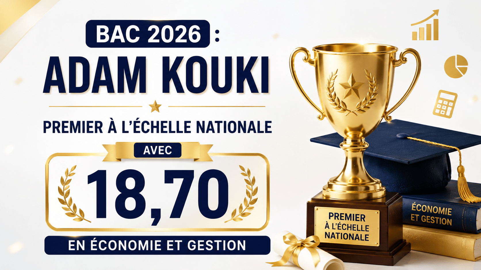 Bac 2026 : Adam Kouki premier à l’échelle nationale avec...