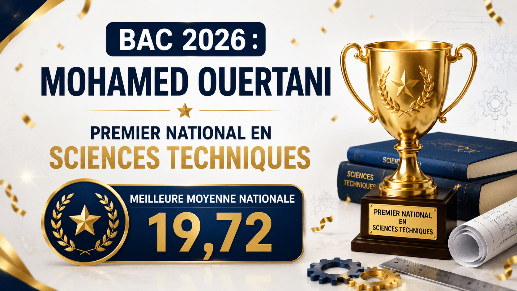 Bac 2026 : Mohamed Ouertani premier national en sciences techniques