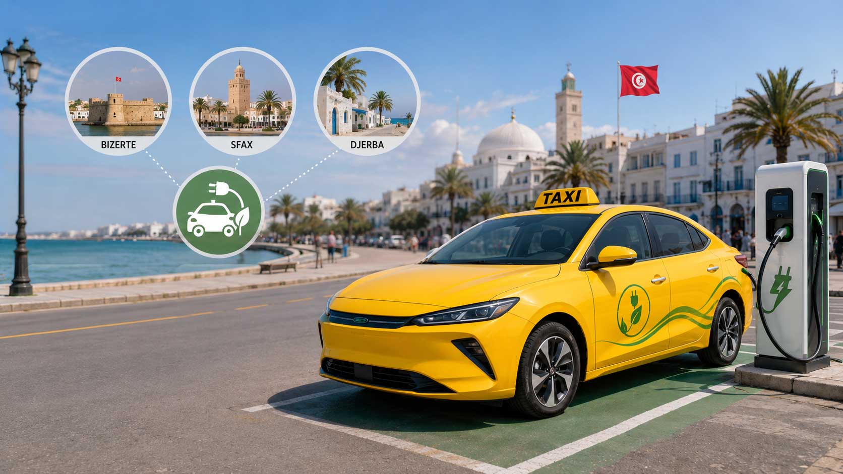 Tunisie : lancement d’un projet pilote de taxis électriques dans trois villes