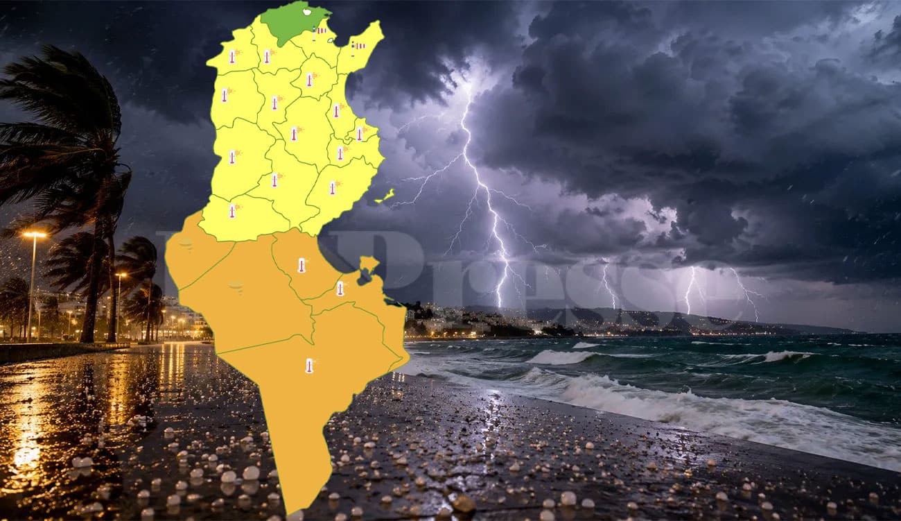 Météo : demain, une seule ville tunisienne dans le vert, plusieurs régions sous vigilance
